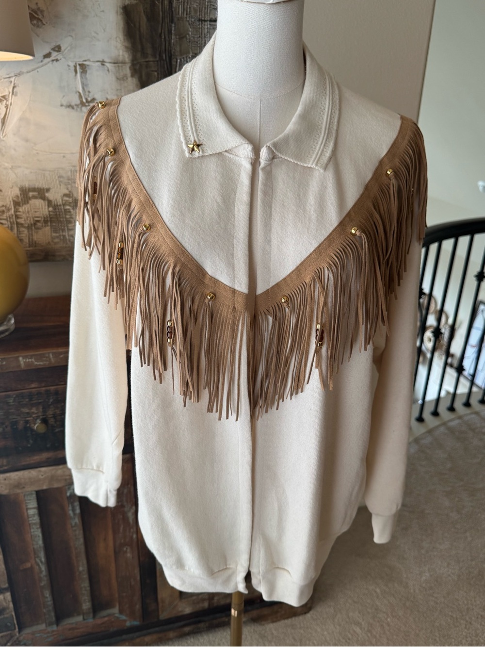 Vintage Western Lee Fringe sweatshirt jacket - size L
